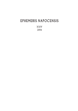 Ephemeris Napocensis 2014.Indd