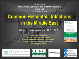 Common Helminthic Infections in the Middle East ESCMID Online Lecture Library © by Author