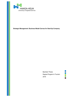 Business Model Canvas for Start-Up Company Bachelor Thesis Degree