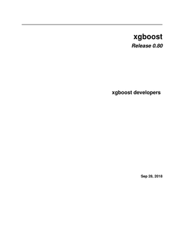 Release 0.80 Xgboost Developers