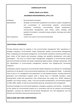 Environmental Consultant Specialisation