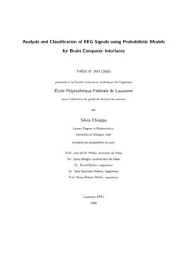 Analysis and Classification of EEG Signals Using Probabilistic Models