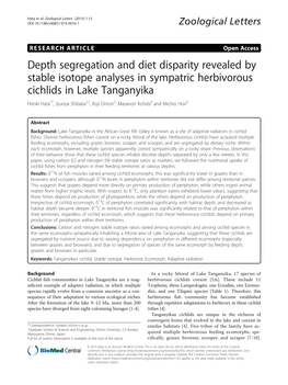 Depth Segregation and Diet Disparity Revealed by Stable Isotope Analyses