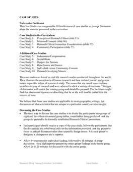 Case Study Guidelines