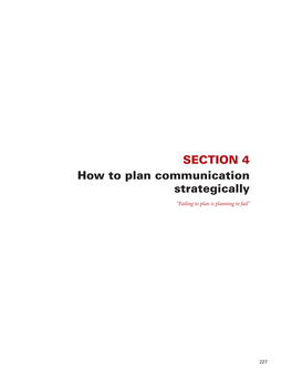 Section 4 How to Plan Communication Strategically