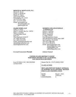 In Re Nuvelo, Inc. Securities Litigation 07-CV-04056-Declaration of Mark