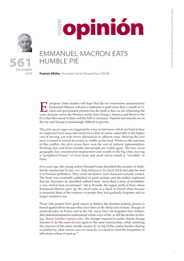 Emmanuel Macron Eats Humble
