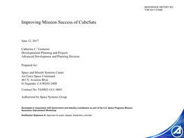 Improving Mission Success of Cubesats