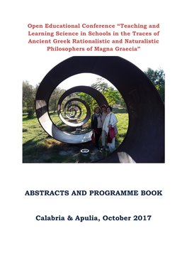 ABSTRACTS and PROGRAMME BOOK Calabria & Apulia, October