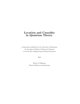 Location and Causality in Quantum Theory