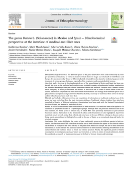 The Genus Datura L. (Solanaceae) in Mexico and Spain – Ethnobotanical T Perspective at the Interface of Medical and Illicit Uses