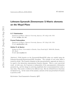 Lehmann-Symanzik-Zimmermann S-Matrix Elements on the Moyal Plane