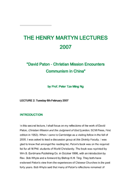 David Paton --- Christian Missiomissionn Encounters Communism in China