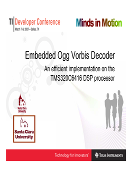 TIDC07-Implementing Real-Time Ogg/Vorbis Audio Decoder on the TMS320C6416