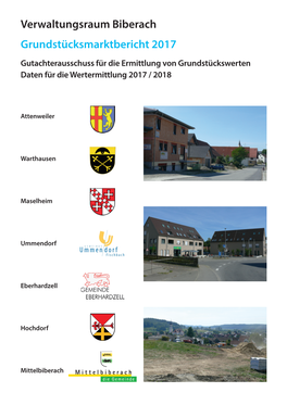 Verwaltungsraum Biberach Grundstücksmarktbericht 2017 Gutachterausschuss Für Die Ermittlung Von Grundstückswerten Daten Für Die Wertermittlung 2017 / 2018