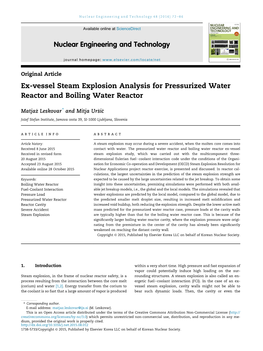 Ex-Vessel Steam Explosion Analysis for Pressurized Water Reactor and Boiling Water Reactor