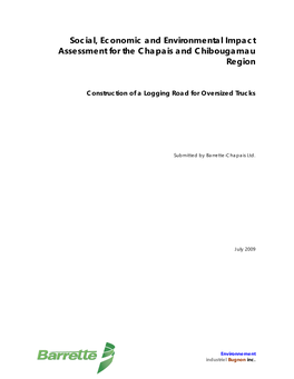 Social, Economic and Environmental Impact Assessment for the Chapais and Chibougamau Region