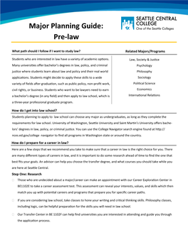 Pre-Law Major Planning Guide