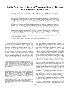 Spatial Analysis of Climate in Winegrape Growing Regions in the Western United States