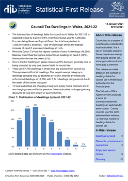 Council Tax Dwellings in Wales, 2021-22 SFR 3/2021