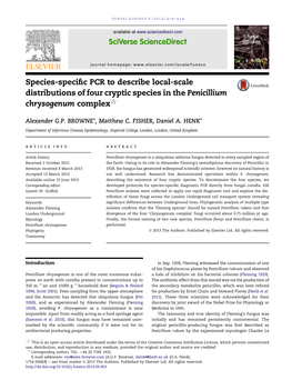 Species-Specific PCR to Describe Local-Scale Distributions of Four