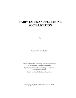 Fairy Tales and Political Socialization