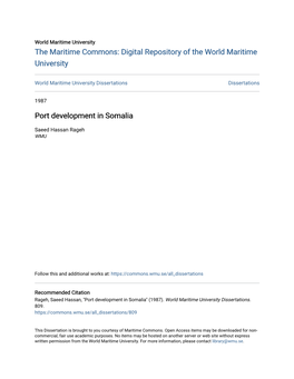 Port Development in Somalia