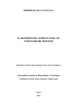 O Abandono Da Agricultura No Concelho De Montijo