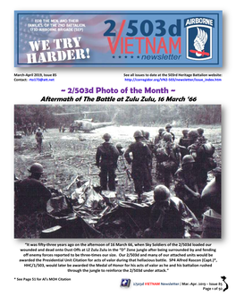 2/503D Photo of the Month ~ Aftermath of the Battle at Zulu Zulu, 16 March ‘66