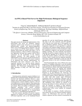 An FPGA-Based Web Server for High Performance Biological Sequence Alignment