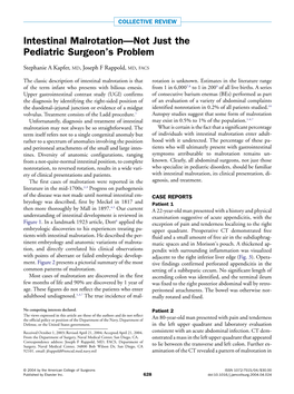 Intestinal Malrotation—Not Just the Pediatric Surgeon's Problem