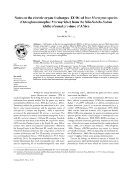Moritz 2015 Notes on the Electric Organ Discharges Eods of Four
