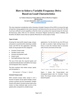 How to Select a Variable Frequency Drive Based on Load Characteristics