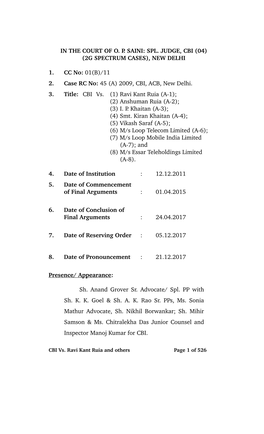 Spl. Judge, Cbi (04) (2G Spectrum Cases), New Delhi