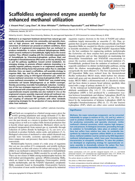 Scaffoldless Engineered Enzyme Assembly for Enhanced Methanol Utilization