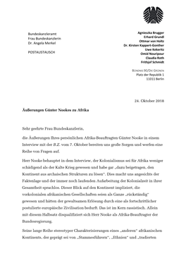 Bundeskanzleramt Frau Bundeskanzlerin Dr. Angela Merkel