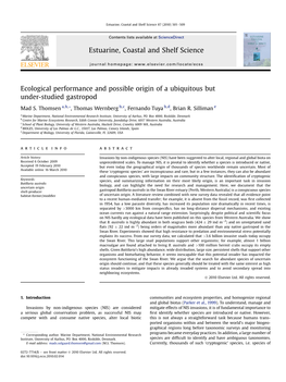 Ecological Performance and Possible Origin of a Ubiquitous but Under-Studied Gastropod