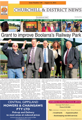 Grant to Improve Boolarra's Railway Park