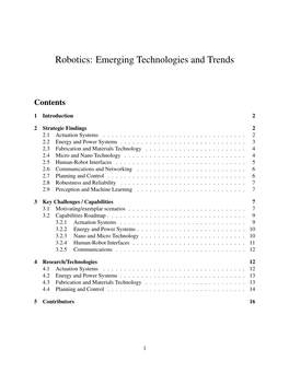 Robotics: Emerging Technologies and Trends