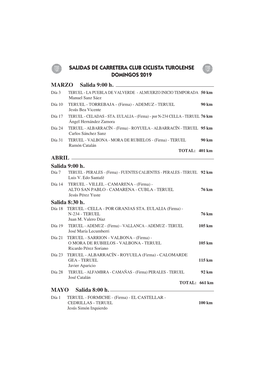 Club Ciclista Turolense 2019