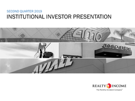 INSTITUTIONAL INVESTOR PRESENTATION Contents