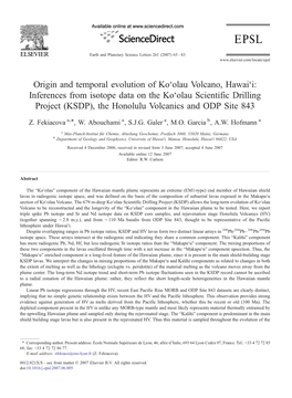 Origin and Temporal Evolution of Koʻolau Volcano