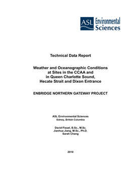 Technical Data Report Weather and Oceanographic Conditions at Sites