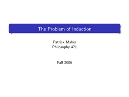 The Problem of Induction