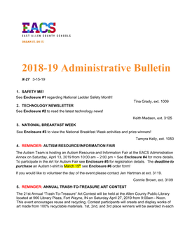 2018-19 Administrative Bulletin