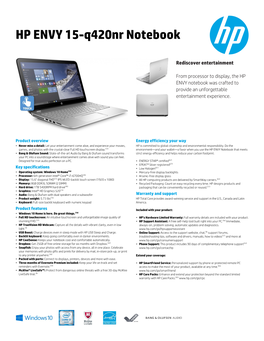 HP Pavilion Data Sheet