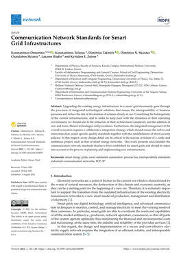 Communication Network Standards for Smart Grid Infrastructures