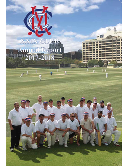 XXIX CLUB Annual Report 2017-2018 Melbourne Cricket Club XXIX Club