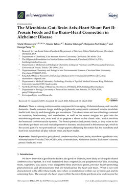 Prosaic Foods and the Brain–Heart Connection in Alzheimer Disease