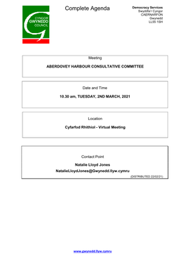 (Public Pack)Agenda Document for Aberdovey Harbour
